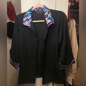 Vintage Bob Mackie & QVC “Wearable Art” long sleeve collared shirt